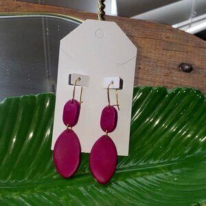 Dark Pink Dangle Earrings (Valentine's Day Collection)